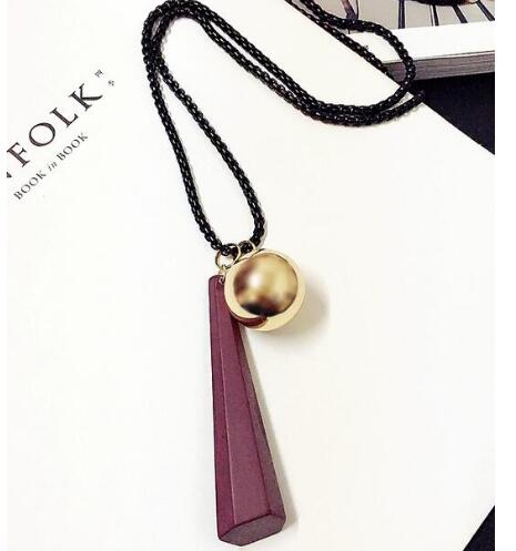 Long Crystal Necklace Women Necklace Black Chain Drops