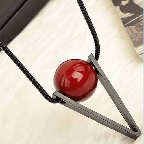 Long Crystal Necklace Women Necklace Black Chain Drops